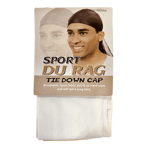 B2B Seller N.Y | Durag | Tie Down Cap | Sport | White Color